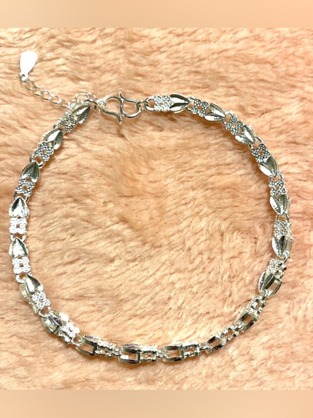 .925 Sterling Silver Women's Link Bracelet - Elegant Sparkle